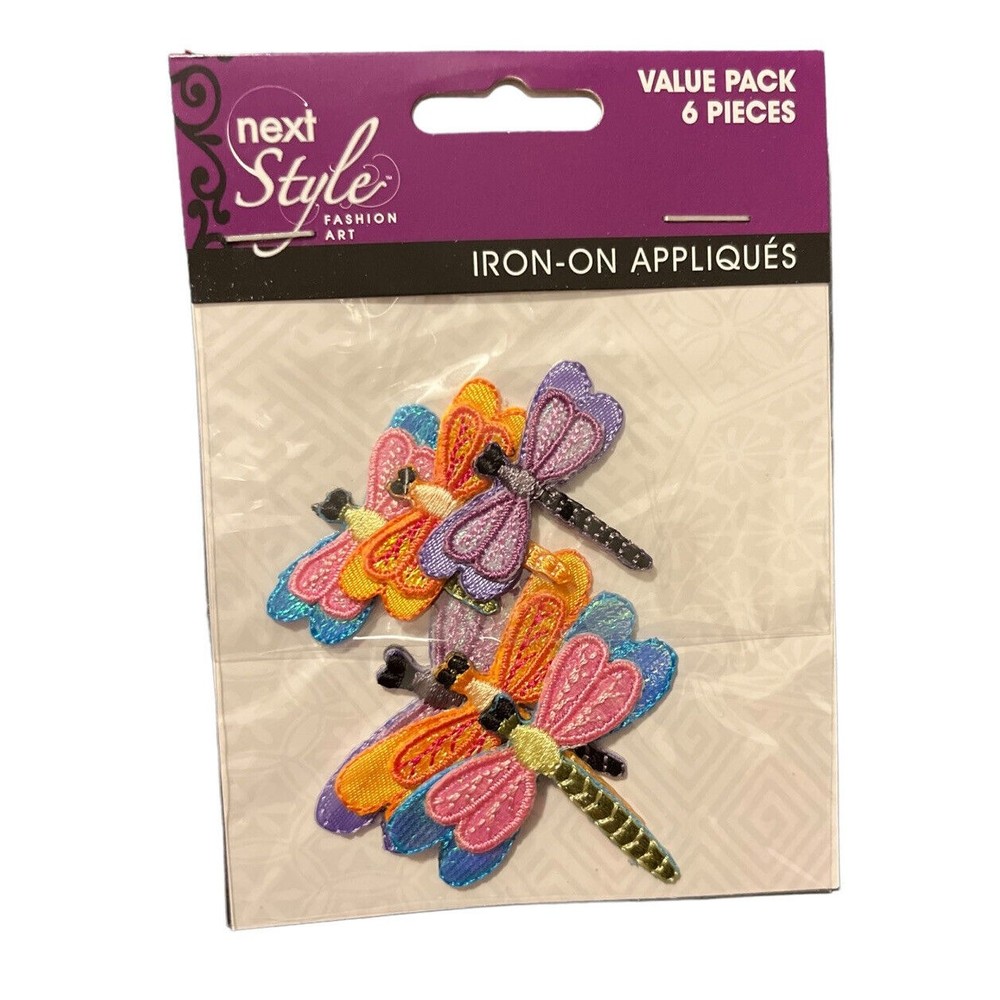 LOT OF 6 DRAGONFLY IRON ON PATCHES